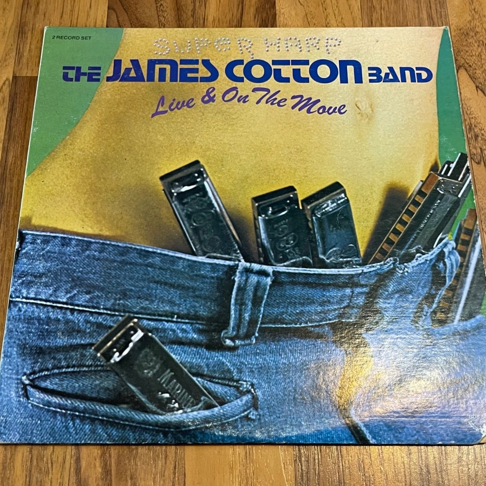 James Cotton Band Live & On The Move 2 LP Vinyl 1976 Buddah Records Blues 5661